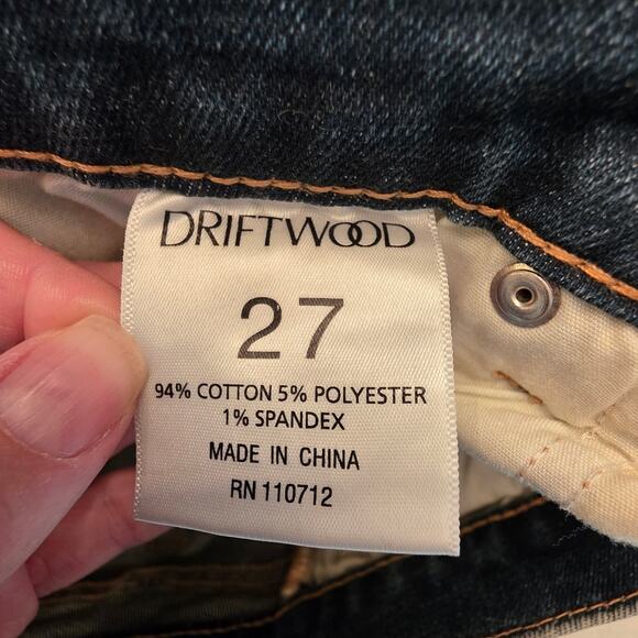 DRIFTWOOD Audrey Women's Denim Jeans Floral Embroidery SZ 27 Raw Hem Boho - Picture 5 of 8